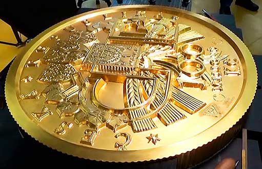 Монета из 130 kg золота отчеканена в Чехии