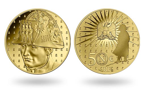 Французский набор монет из золота и серебра, выпущенный в честь императора Наполеона Бонапарта