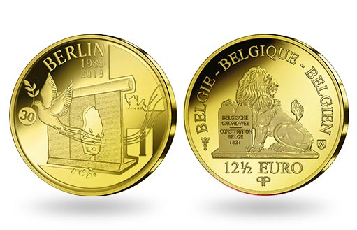 Золотые монеты Бельгии в честь воссоединения Германии