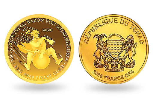Республика Чад посвятила золотые монеты Мюнхгаузену