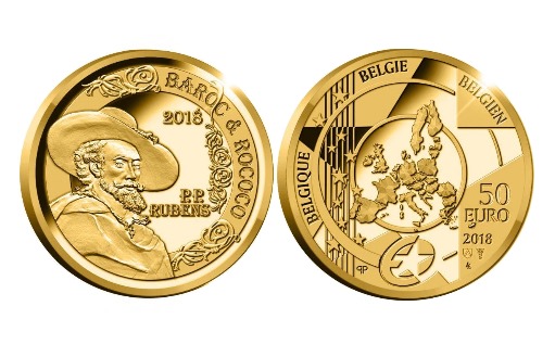 Художник Рубенс на новых золотых бельгийских монетах