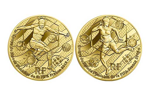 футбольные монеты Франции из золота