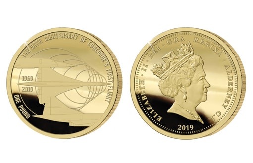 золотые монеты к 50-летию Конкорда