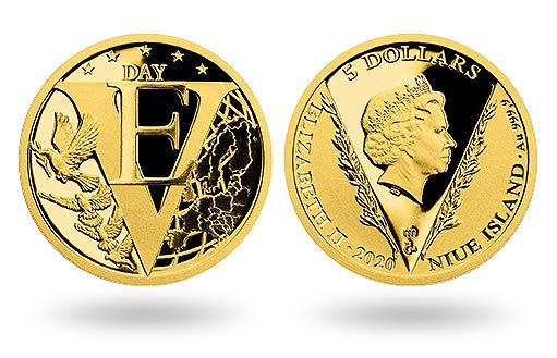 75-летию мира в Европе посвящены золотые монеты Ниуэ