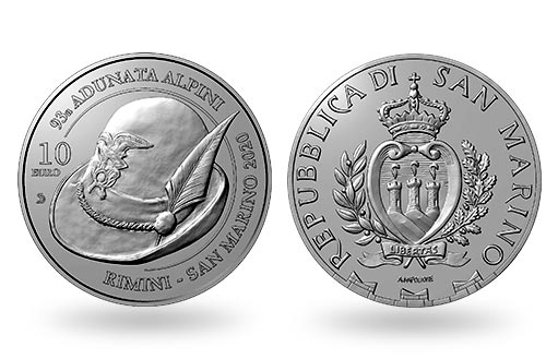 серебряная монета Сан-Марино посвящена альпийским стрелкам
