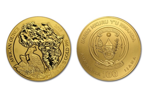 Золотая монета, посвященная птице Африканский Китоглав
