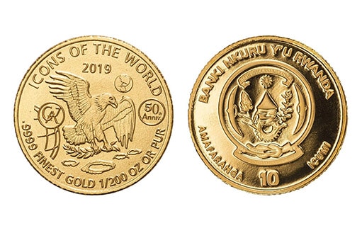 золотые монеты, воспроизводящие дизайн знаменитого «Американского орла»