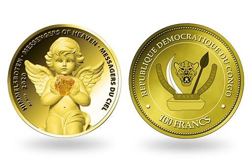 Ангел и палламант на золотой монете Конго