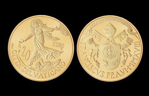 Вознесение на золотых монетах Ватикана