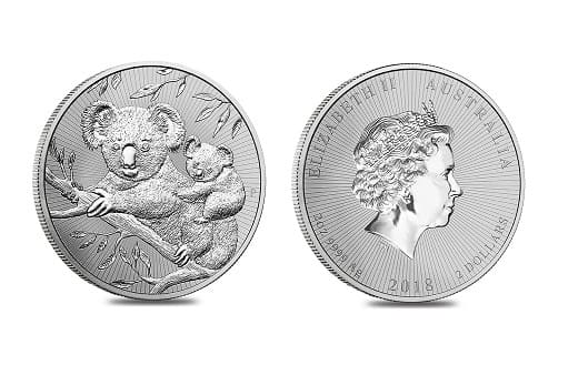 Серебряные монеты «Следующего поколения» с изображением мамы-коалы и детеныша