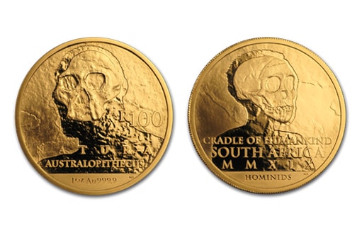 Золотая монета «R100: Африканский Австралопитек»