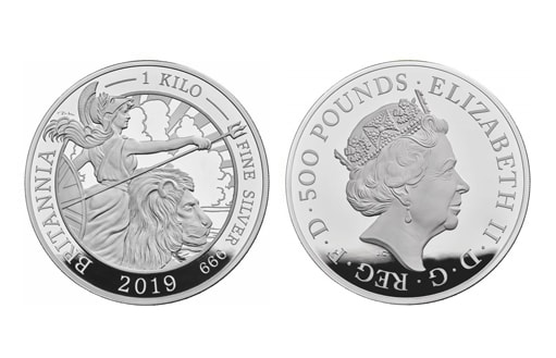 Британская серебряная монета весом 1 kg вышла в обращение