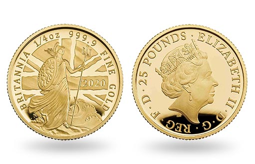 Британия на золотых коллекционных монетах UK