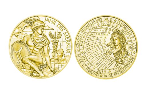 австрийская золотая монета-календарь