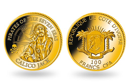 коллекционная золотая монета пиратской серии