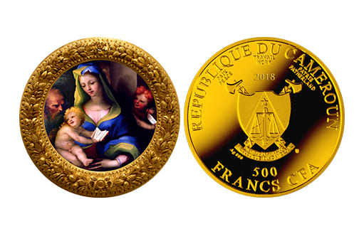Мадонна с младенцем на монете Камерун