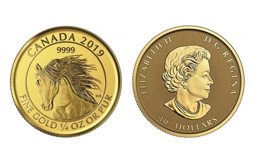 Инвестиционная монета из золота, посвященная канадской породе лошадей, являющейся национальным достоянием страны.