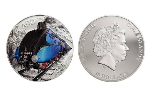  Серебряные монеты в честь паровоза-рекордсмена Mallard № 4468