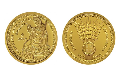 Новые коллекционные золотые монеты с богиней земледелия Деметрой