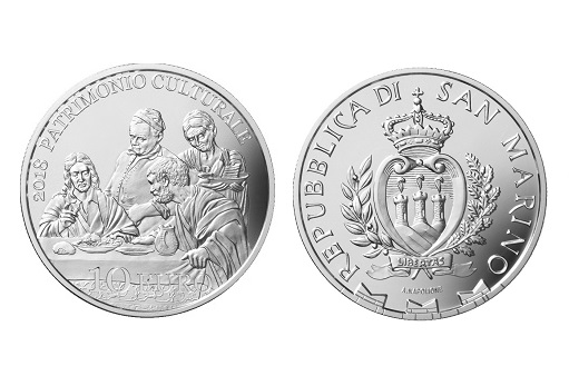 Картина Караваджо на памятных серебряных монетах