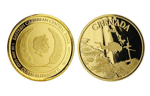 Золотые монеты Гренада. Diving Paradise 2018