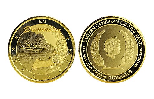 Доминика — монеты из золота по заказу ECCB