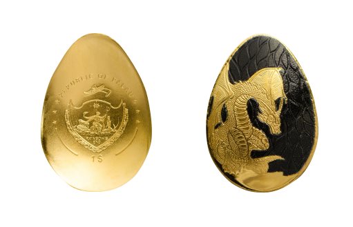 Золотая монета Палау Драконье яйцо