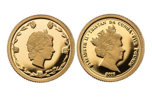 Золотая монета «Портрет Елизаветы 1964» Тристан-да-Кунья