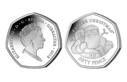 рождественская серебряная монета Гибралтара