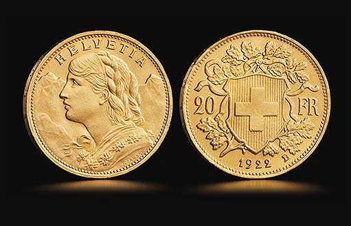 Инвестиционная золотая монета «Вренели», Швейцария