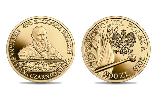 Памятная золотая монета к «420-летию со дня рождения гетмана Стефана Чарнецкого». 