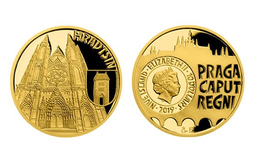 монета из золота в честь исторического пражского района «Градчаны»
