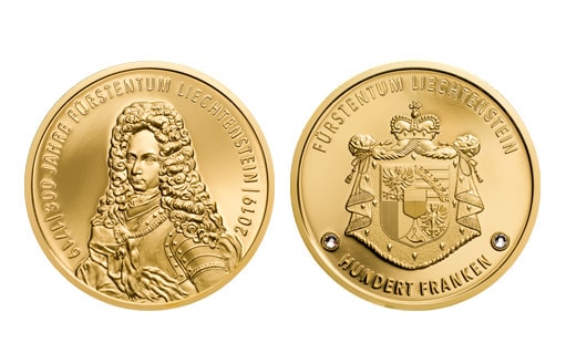 компания CIT отчеканила золотые монеты для Лихтенштейна