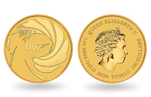 символ бондианы на золотой монете Тувалу
