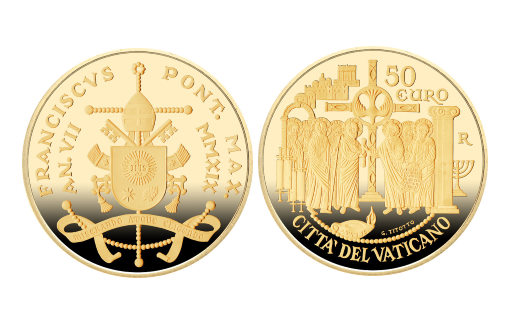 Апостольский собор изображен на золотой монете Ватикана