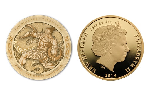 Мифы Полинезии на золотых монетах «Купе: великий навигатор»