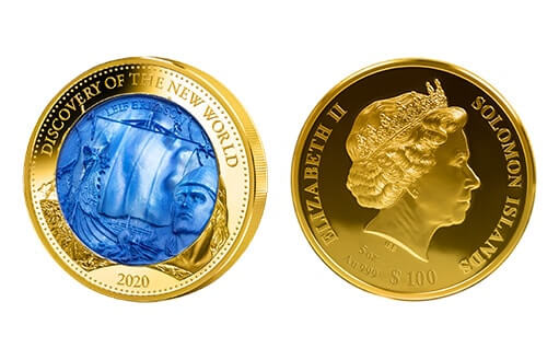 Памятная золотая монета в честь викинга Лейфа Эрикссона