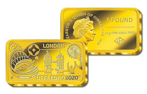 памятная золотая монета «London UEFA EURO 2020»