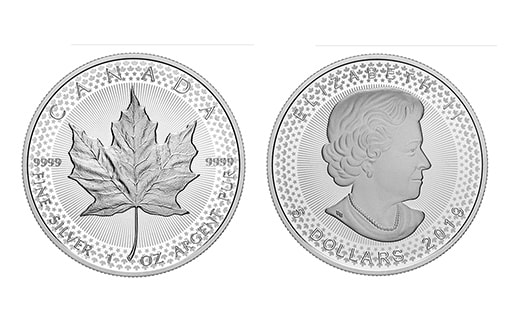 канадская серебряная монета в наборе
