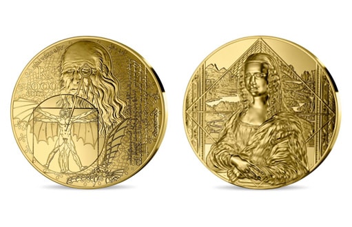 Золотая монета весом 1 килограмм, посвященная бессмертному шедевру Леонардо да Винчи — знаменитой «Моне Лизе».