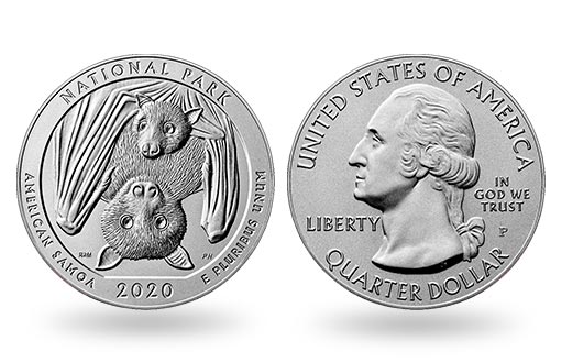 летучая лиса на серебряной инвестиционной монете США