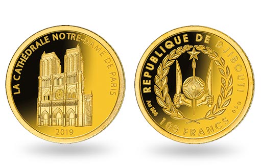 Нотр-Дам де Пари на золотой монете Джибути