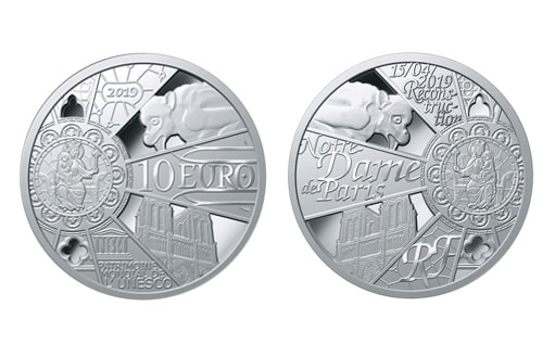 серебряные монеты с изображением Нотр-Дама