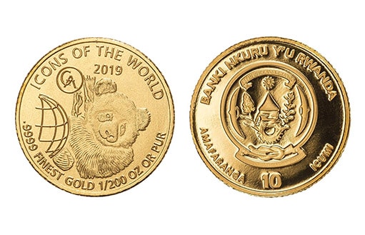 Республика Руанда выпустила коллекционную золотую монету с изображением Панды
