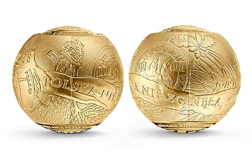 Польские золотые монеты в форме шара