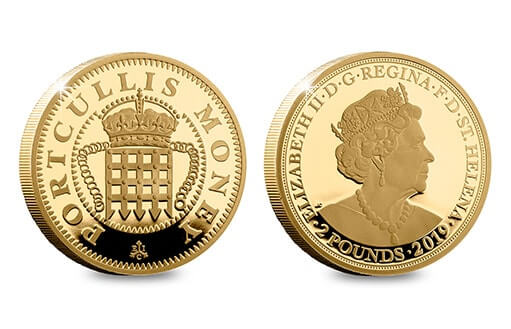 британская монета прошлых веков отчеканена в золоте