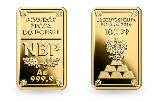 памятная золотая монета «POWROT ZŁOTA DO POLSKI»