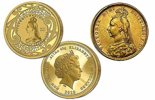 памятные монеты из золота, продолжающие цикл «Соверены Королевы Виктории»