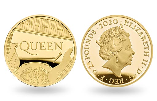золотые памятные монеты в честь рок-группы «Queen»