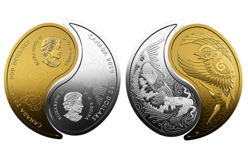 Две канадские монеты «Инь и Янь»